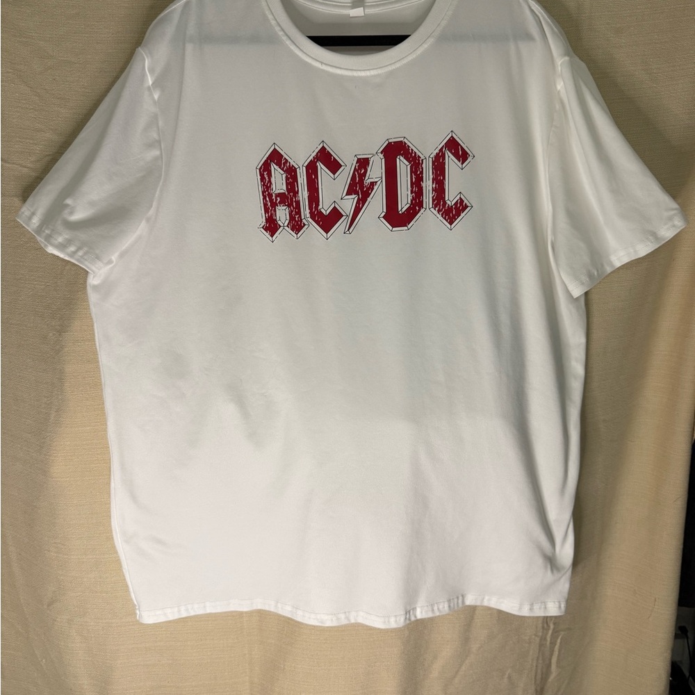 AC/DC White T-Shirt with Red Logo